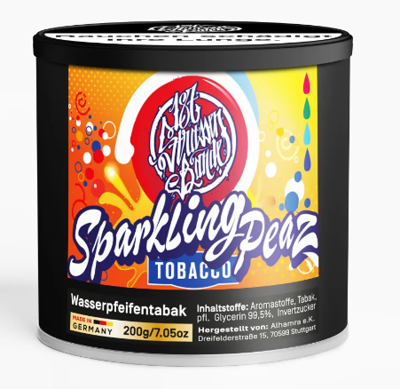 187 Strassenbande Tabak - Sparkling Peaz - 200gr. Shisha Tabak - Authentic-Smoke