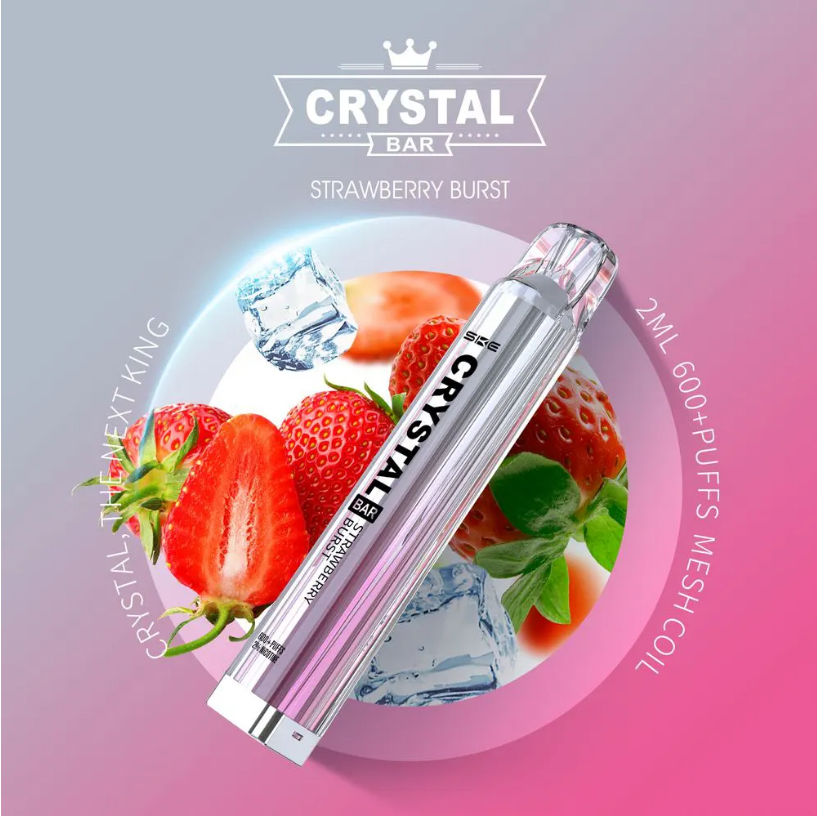 Crystal Bar 600 Einweg Vape - Strawberry Burst - Authentic-Smoke