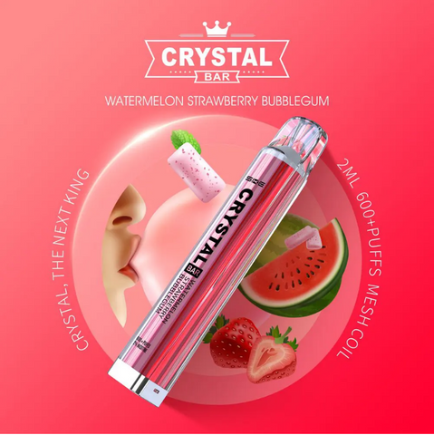 Crystal Bar 600 Einweg Vape - Watermelon Strawberry Bubblegum
