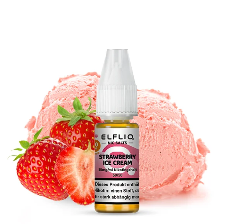 Elfliq by Elf Bar Liquid 20 mg/ml - Strawberry Ice Cream - Authentic-Smoke