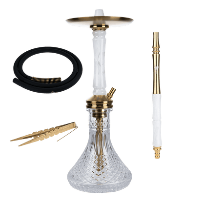 Jookah Edelstahl Shisha - Straight Flush - Gold/White - Authentic-Smoke