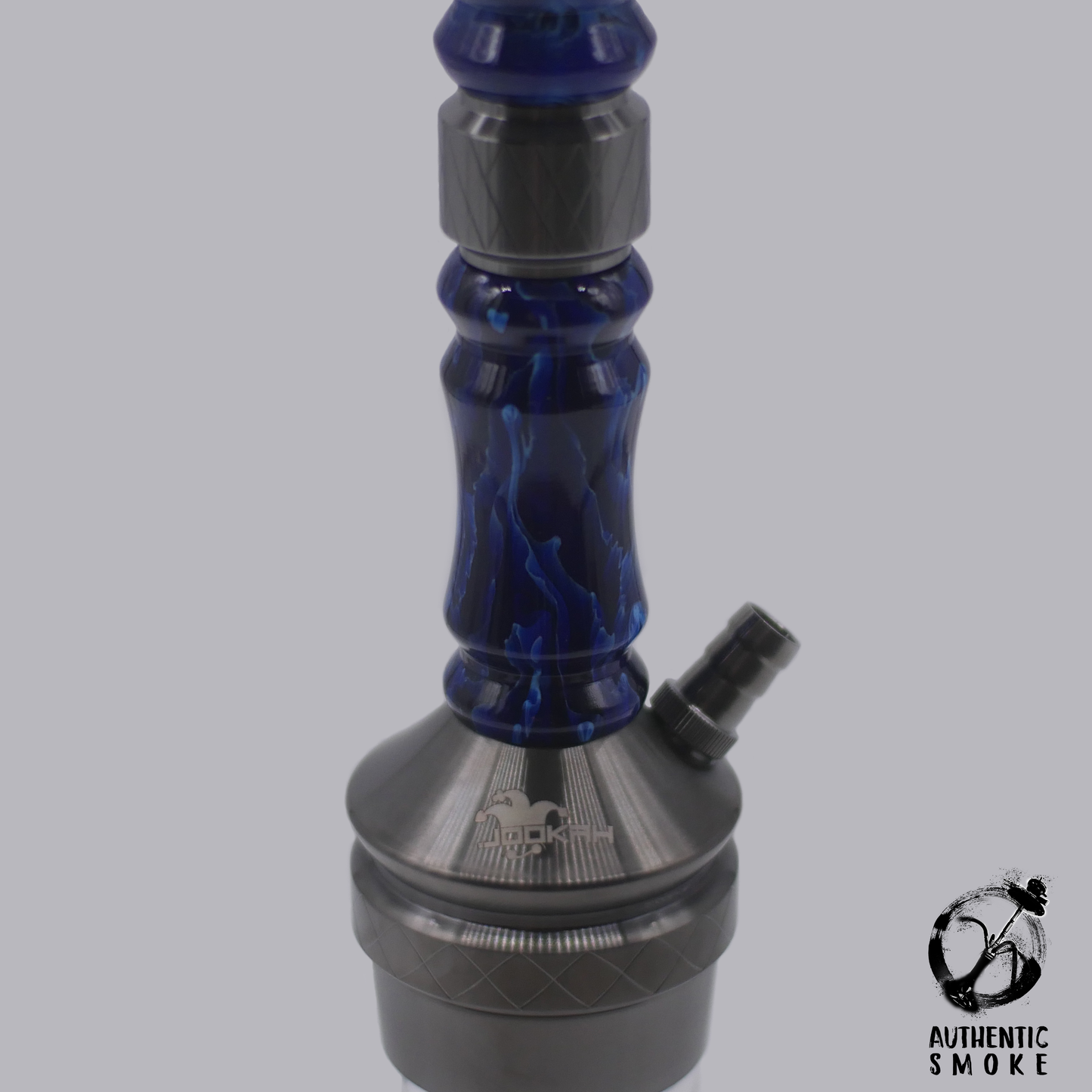 Jookah Edelstahl Shisha Royal Flush - Black Steel/Blue - Authentic-Smoke