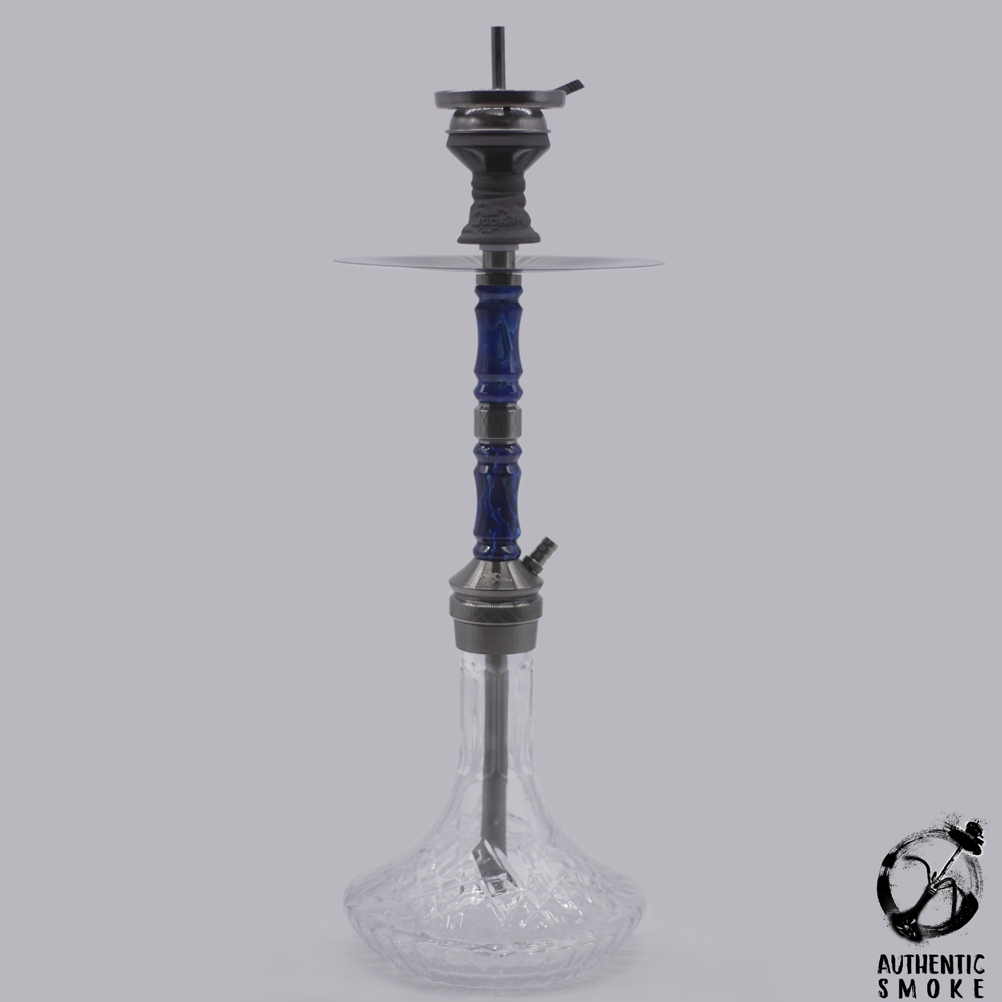 Jookah Edelstahl Shisha Royal Flush - Black Steel/Blue - Authentic-Smoke