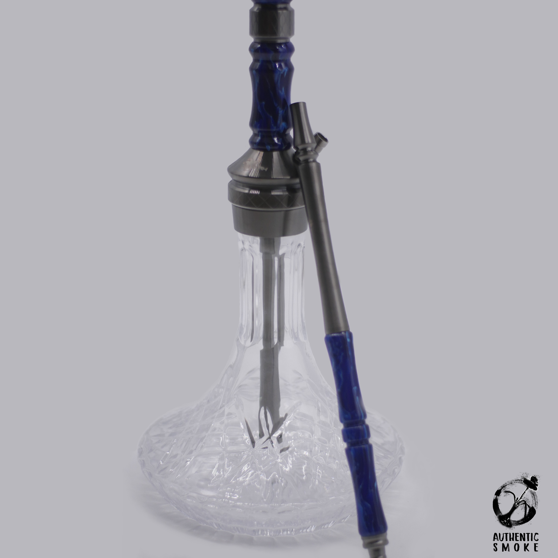 Jookah Edelstahl Shisha Royal Flush - Black Steel/Blue - Authentic-Smoke